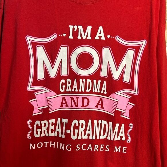 5 for $25š„Fruit Of Theā Loom Graphic Red Long SleeveāCotton T-Shirt XL - Picture 3 of 5